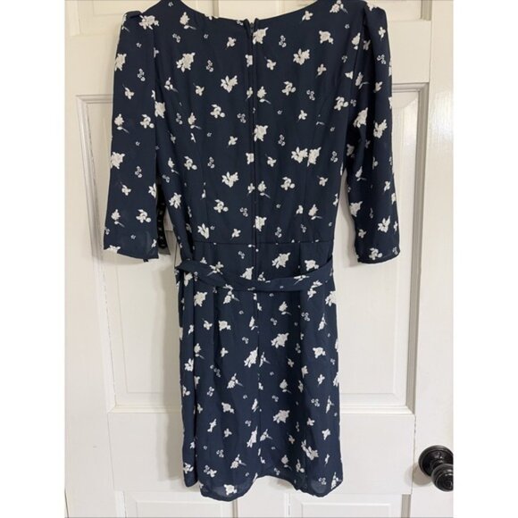 Trixxi Juniors Floral A-Line Dress Navy Sz M - Picture 5 of 5